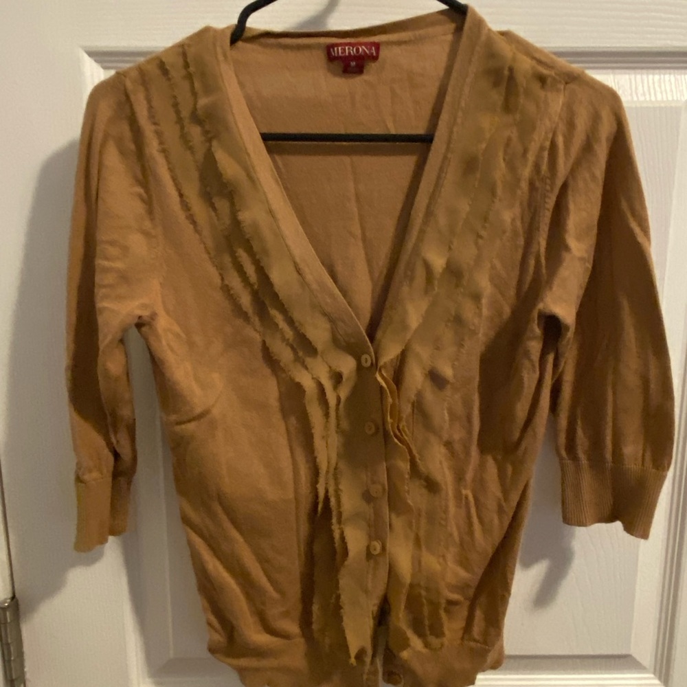 Dark mustard sweater. Merona. 3/4 sleeves.